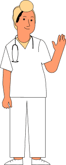 ethnic-woman-04 veterinarian waiving caricature