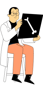 vet-woman-022 veterinarian looking at xrays caricature