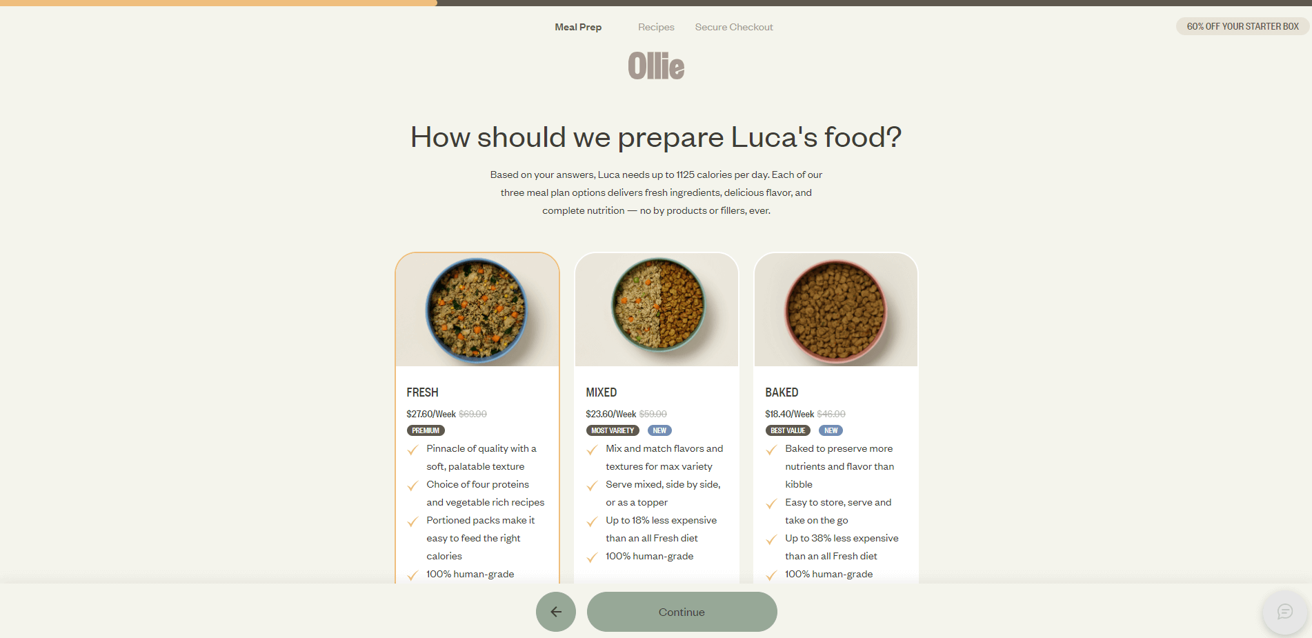 Total Vet Meal plan Ollie
