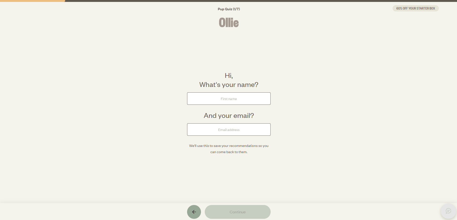 Total Vet Your name and your email Ollie
