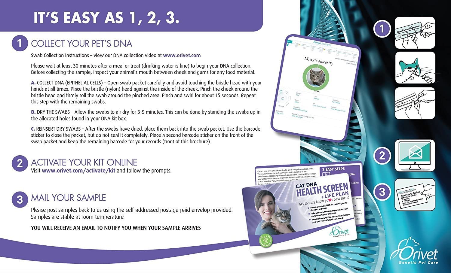 PetmatePrecisionPetSnooZZyModChic Total Vet cat dna test kit by orivet